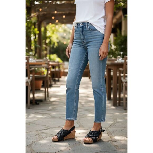 Market & Spruce Women's Black Wedge Sandals Size 7.5 Summer Casual - Picture 2 of 6